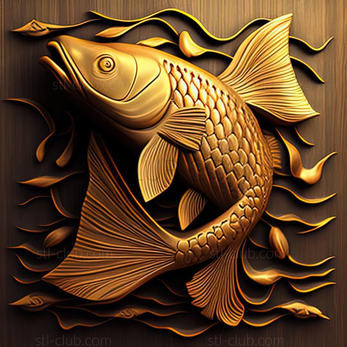 3D model st Golden catfish fish (STL)